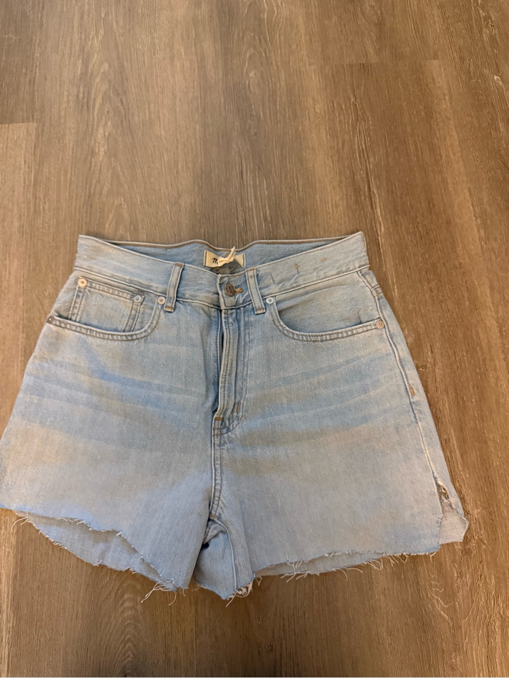 Madewell light wash jean shorts
